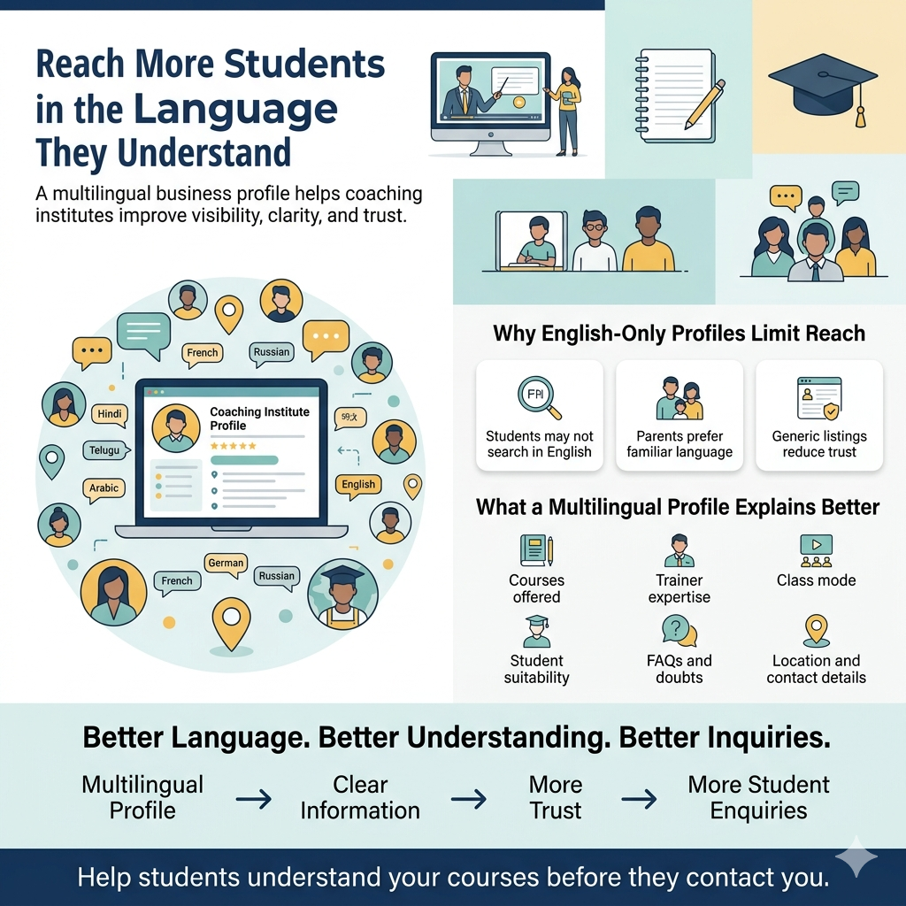 How Coaching Institutes and Trainers Can Reach More Students with a Multilingual Business Listing