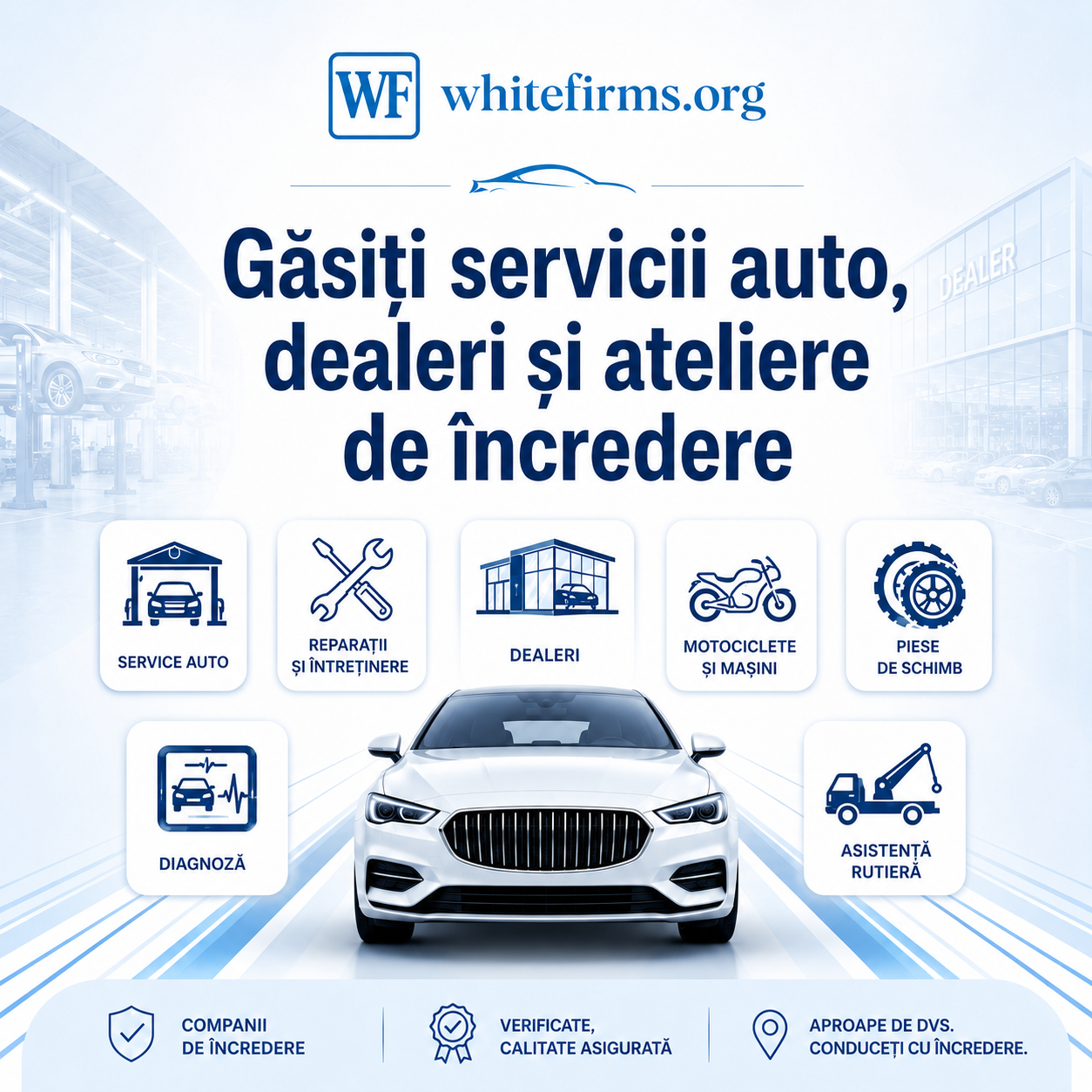 Găsiți servicii auto, dealeri și ateliere de încredere